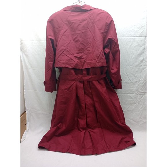Sue Brett women's Red Trench Coat Zip Out Liner size 14W - Picture 7 of 11